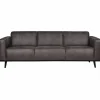 Woood Statement 3-zits bank 230 cm lederlook donkergrijs