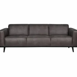 Woood Statement 3-zits bank 230 cm lederlook donkergrijs