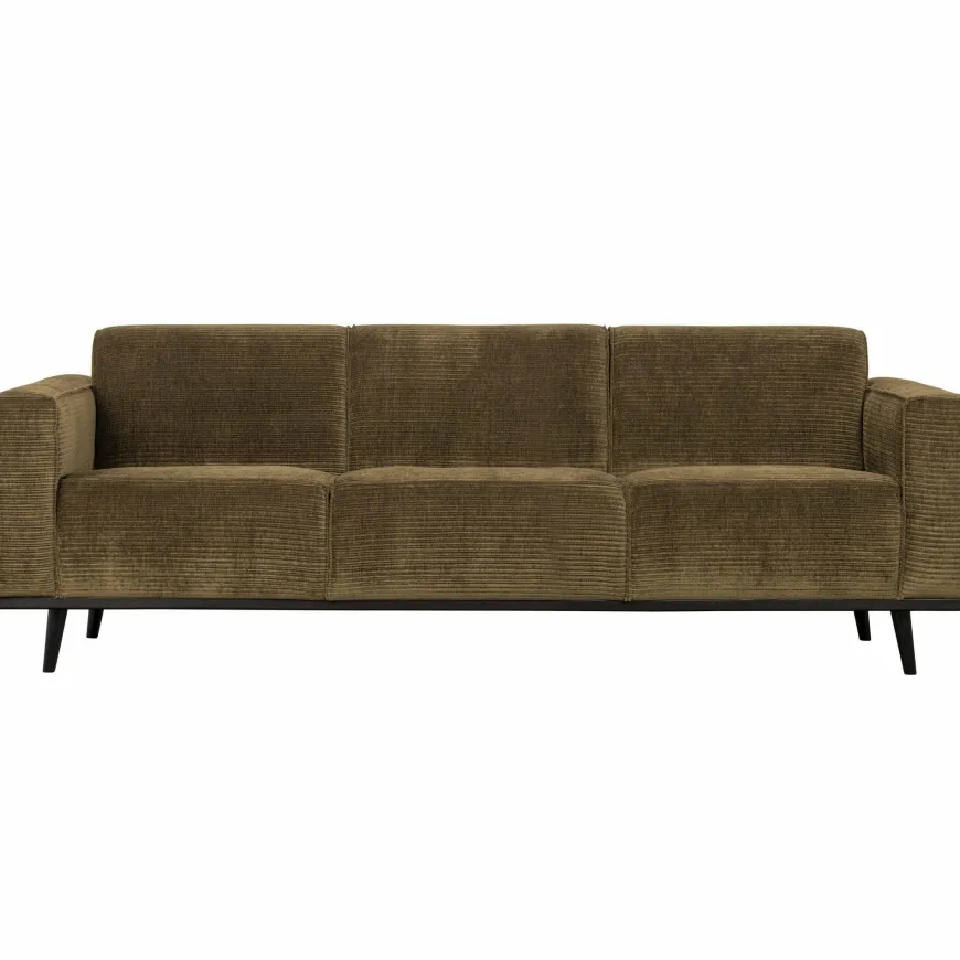 Woood Statement 3-zits bank 230 cm brede platte rib rock
