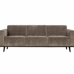 Woood Statement 3-zits bank 230 cm brede platte rib taupe