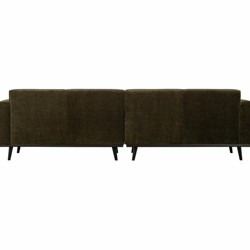 Woood Statement 4-zits bank 280 cm platte brede rib warm groen