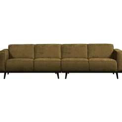 Woood Statement 4-zits bank 280 cm structure velvet brass