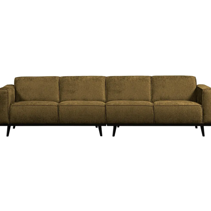 Woood Statement 4-zits bank 280 cm structure velvet brass