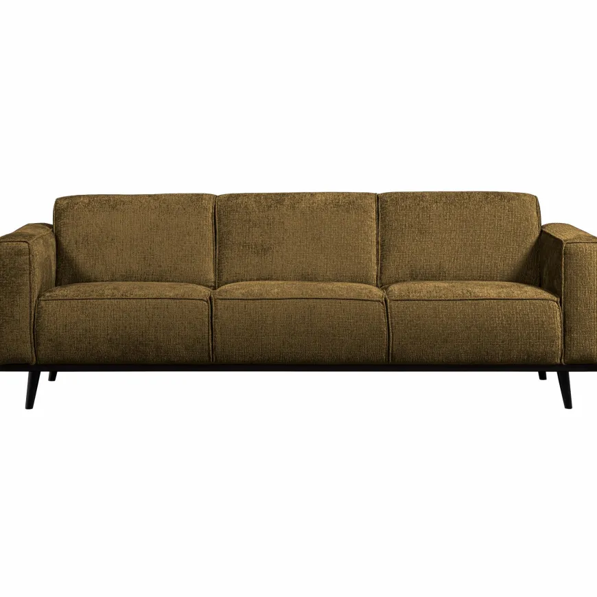 Woood Statement 3-zits bank 230 cm structure velvet brass