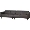 Woood Statement 4-zits bank 280 cm lederlook donkergrijs