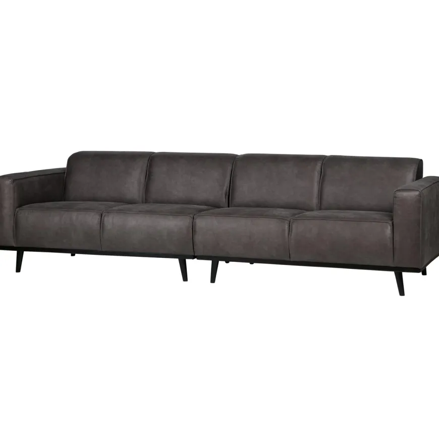 Woood Statement 4-zits bank 280 cm lederlook donkergrijs