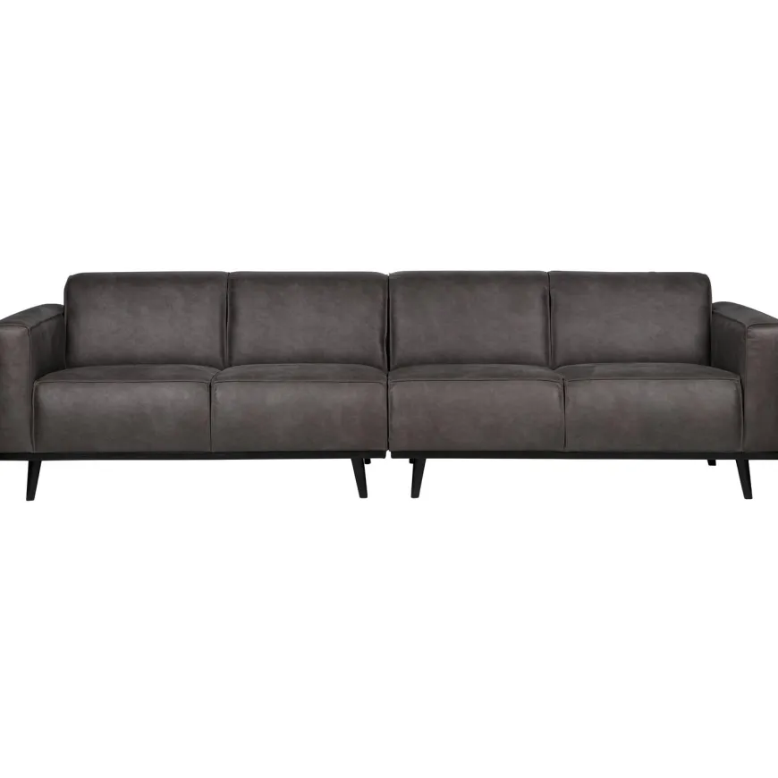 Woood Statement 4-zits bank 280 cm lederlook donkergrijs