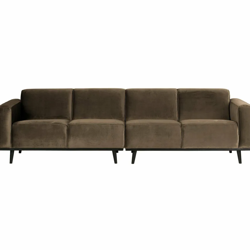 Woood Statement 4-zits bank 280 cm fluweel taupe