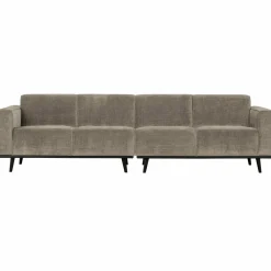 Woood Statement 4-zits bank 280 cm platte brede rib clay