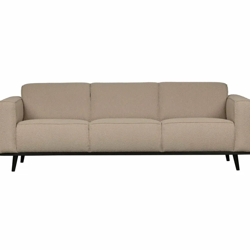 Woood Statement 3-zits bank 230 cm bouclé beige