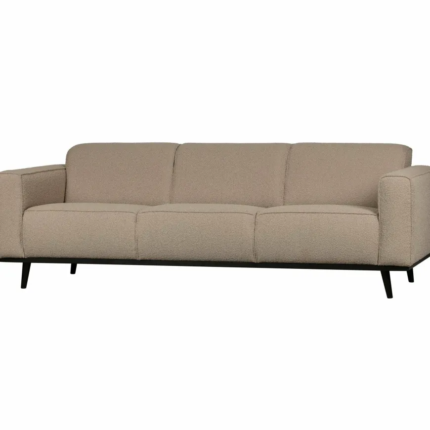 Woood Statement 3-zits bank 230 cm bouclé beige