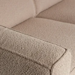 Woood Statement 3-zits bank 230 cm bouclé beige