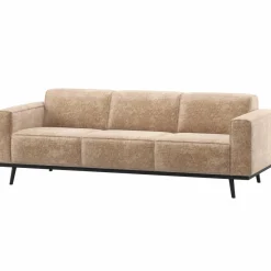 Woood Statement 3-Zits Bank 230 Cm Chenille Velvet Perzikroze