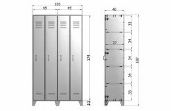 Woood Stijn Hoog 2drs Lockerkast Steel Grey [fsc]