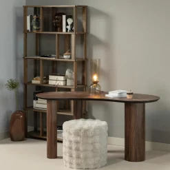 Woood Sun organische sidetable/bureau recycled teak bruin