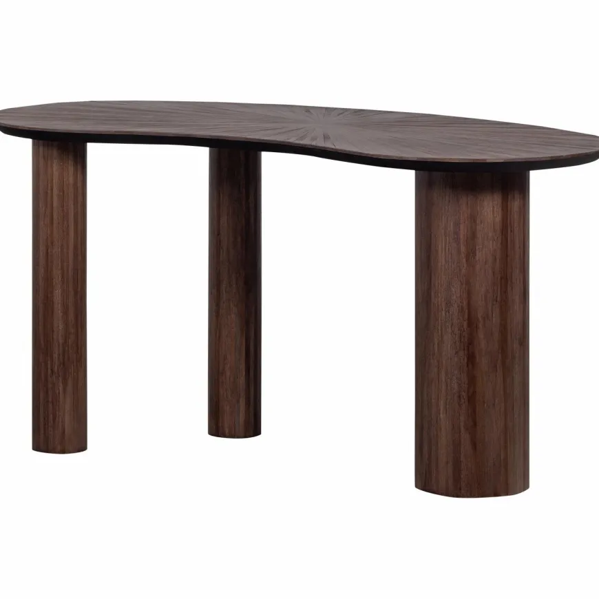 Woood Sun organische sidetable/bureau recycled teak bruin
