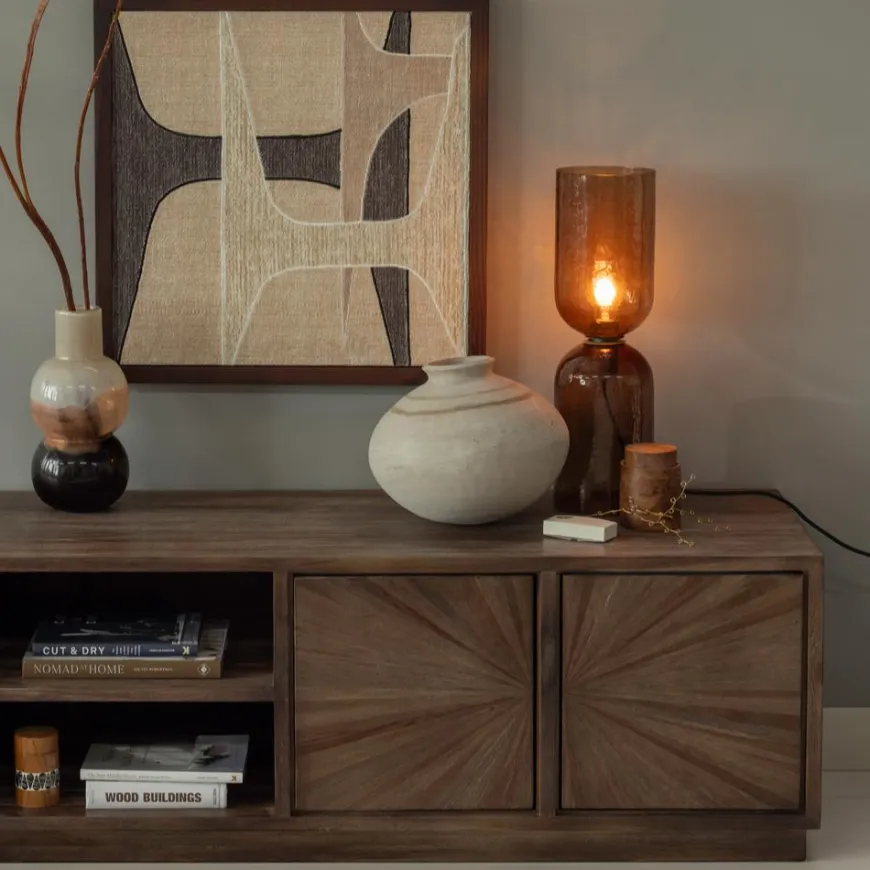 Woood Sun tv meubel met open vak recycled teak bruin