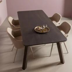 Woood Tablo eettafel afgerond vingerlas 200x90cm mystic brown [fsc]