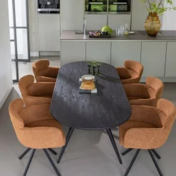 Woood Tablo eettafel ovaal vingerlas 220x90cm mystic brown [fsc]