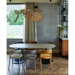 Woood Tablo eettafel ovaal vingerlas 220x90cm pebble grey/zwart [fsc]