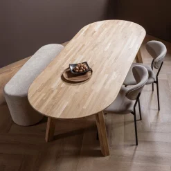 Woood Tablo eettafel ovaal vingerlas 220x90cm transparant [fsc]