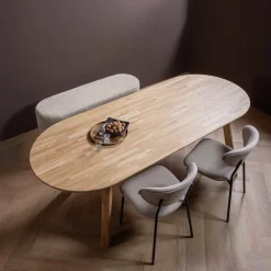 Woood Tablo eettafel ovaal vingerlas 220x90cm transparant [fsc]