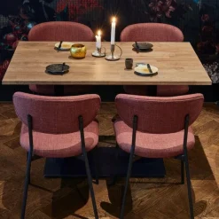 Woood Tablo eettafel recht vingerlas 120x80cm cashmere brown [fsc]