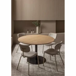 Woood Tablo eettafel rond vingerlas 120cm transparant [fsc]