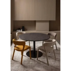 Woood Tablo eettafel rond vingerlas Ø120cm mystic brown [fsc]