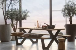 Woood Tablo Outdoor Picknicktafel Naturel Met X-poot Metaal [fsc]