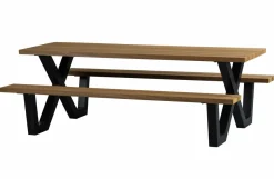 Woood Tablo Outdoor Picknicktafel Naturel Met X-poot Metaal [fsc]