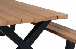 Woood Tablo Outdoor Picknicktafel Naturel Met X-poot Metaal [fsc]
