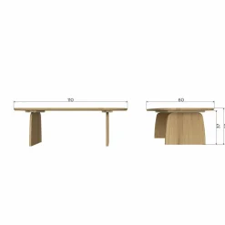 Woood Tablo Salontafel 110 Cm Eiken Dakargrau [fsc]