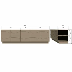 Woood TEO TV meubel grenen mud [fsc]