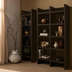 Woood Timo open kast mdf donkerbruin 195x100x40cm