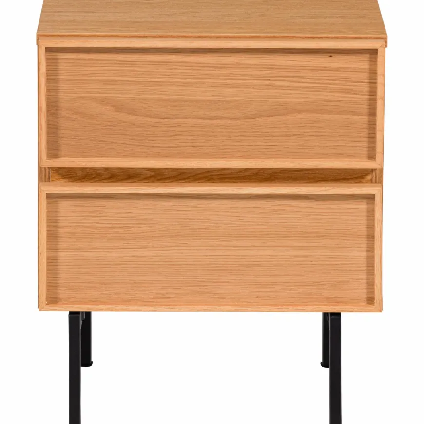 Woood Tours Ladekast/Nachtkastje 2 Lades Melamine/Mdf Naturel