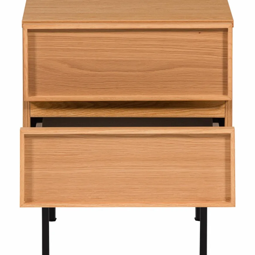 Woood Tours Ladekast/Nachtkastje 2 Lades Melamine/Mdf Naturel