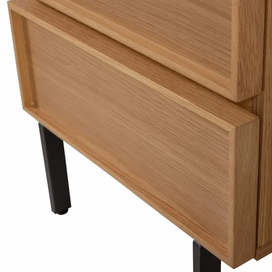 Woood Tours Ladekast/Nachtkastje 2 Lades Melamine/Mdf Naturel