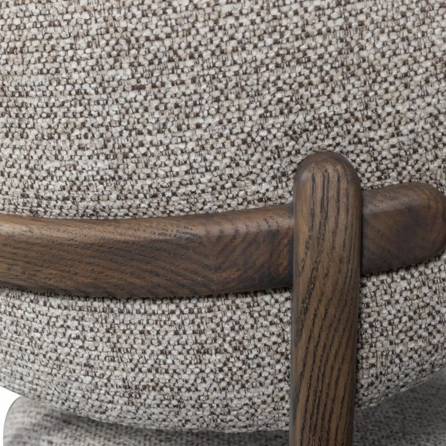 Woood Udar eetkamerstoel met houten frame donkerbruin