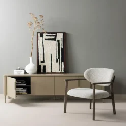 Woood Udar fauteuil met houten frame donkerbruin