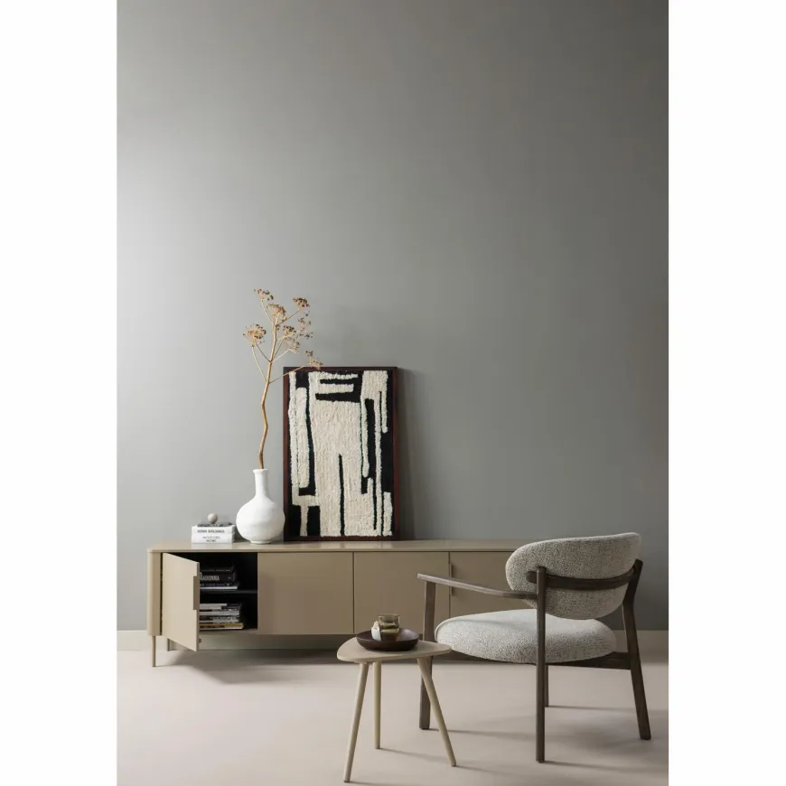 Woood Udar fauteuil met houten frame donkerbruin
