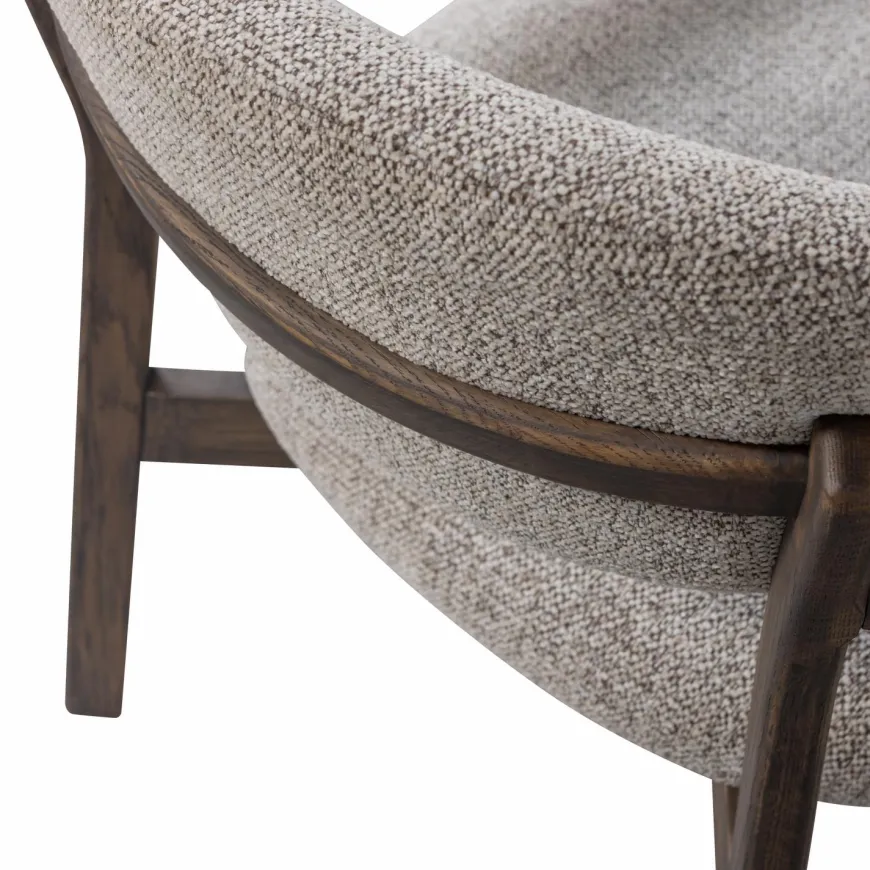 Woood Udar fauteuil met houten frame donkerbruin