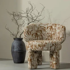 Woood Upke fauteuil met dessin naturel/bruin