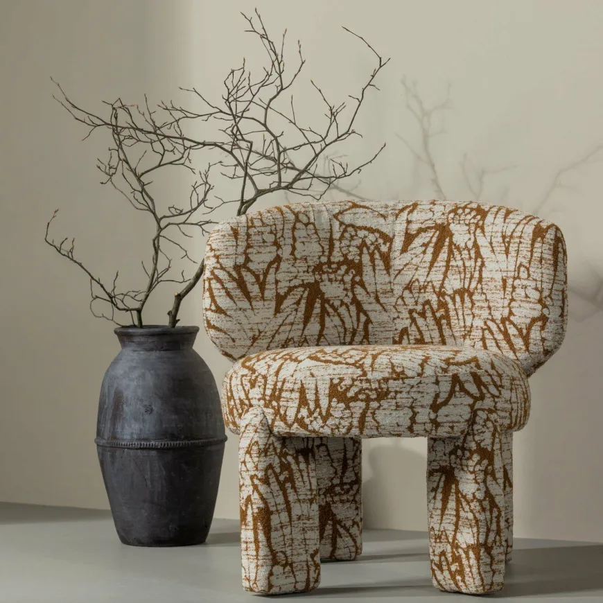 Woood Upke fauteuil met dessin naturel/bruin