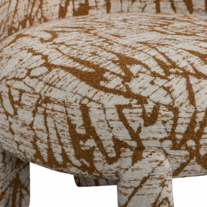 Woood Upke fauteuil met dessin naturel/bruin