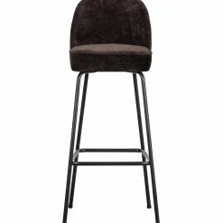 Woood Vogue barstoel 80cm 3d chenille donkerbruin