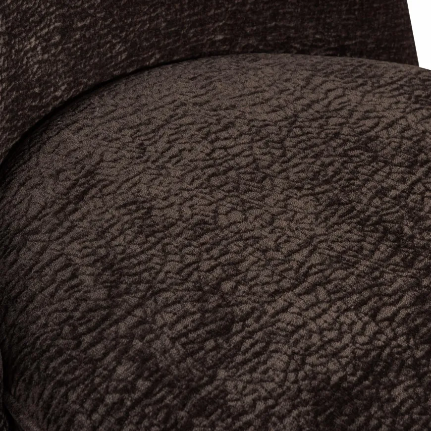 Woood Vogue barstoel 80cm 3d chenille donkerbruin