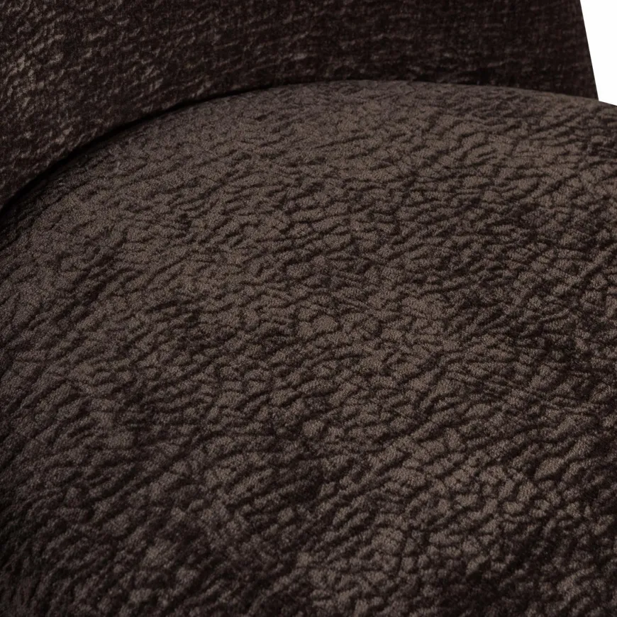 Woood Vogue barstoel 65cm 3d chenille donkerbruin