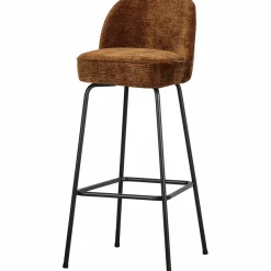 Woood Vogue barstoel 80cm 3d chenille middenbruin