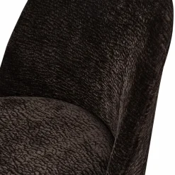 Woood Vogue eetkamerstoel 3d chenille donkerbruin chrome poot
